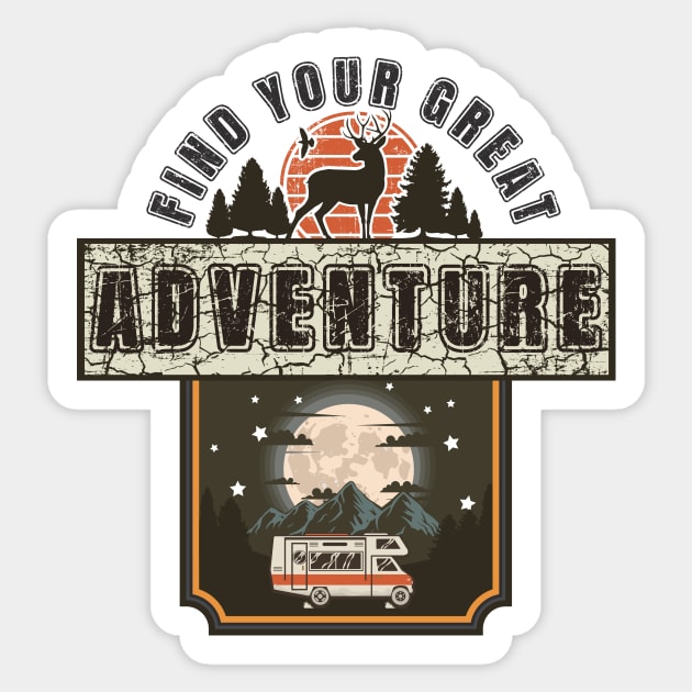 Find your great adventure, Camping RV vintage, Camping partners for life,  Retro RV camping Sticker by HomeCoquette